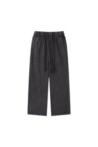 Unisex Fall 100% Cotton Vintage Wax Washed Wide Leg Pants