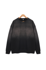 Unisex Fall Washed Vintage Gradient Crew Neck Sweatshirt