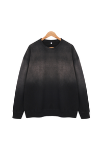 Unisex Fall Washed Vintage Gradient Crew Neck Sweatshirt
