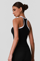Women's Color-Block Binding Racerback Ribbed Sports Tank Top