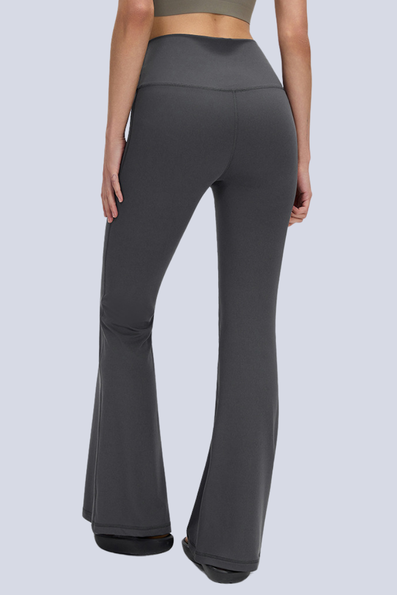 Women's Athletic High-waist Solid Flared Yoga Pants