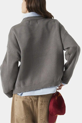 Letter-patterned jacquard sweater