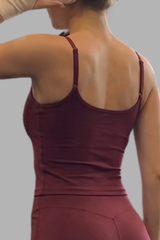 Women's Square Neck Thin Strap Sports Cami Tank Top