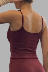 Women's Square Neck Thin Strap Sports Cami Tank Top
