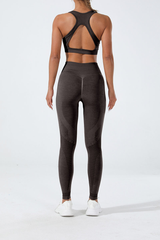 Women’s Athletic Seamless Set:U-neck Bra And Leggings