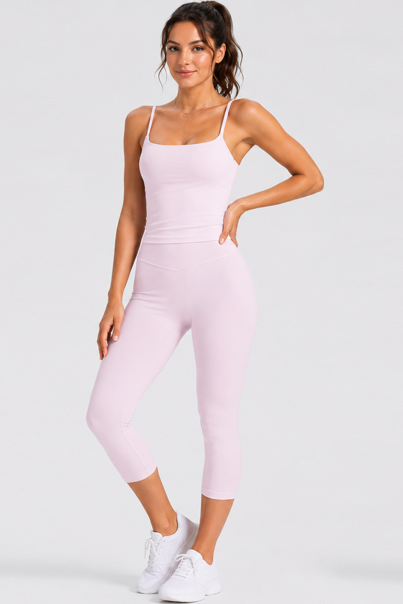 Women's U-Back Tank Top & Capri Leggings Yoga 2-Piece Sets