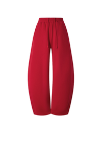 Unisex Fall Streetwear Curved Scimitar Wide‑Leg Sweatpants