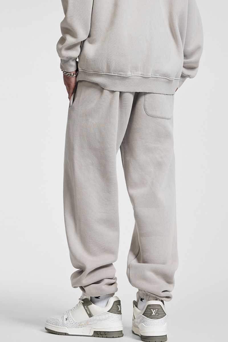 Men's Basic style ankle-cuffed wide-leg pants