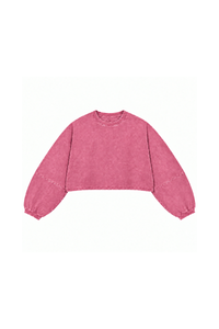 Womens Vintage Washed Cropped Crewneck Sweatshirt