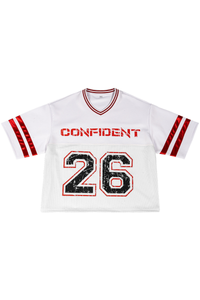Unisex V-Neck Striped Mesh Athletic Football Jersey Tee