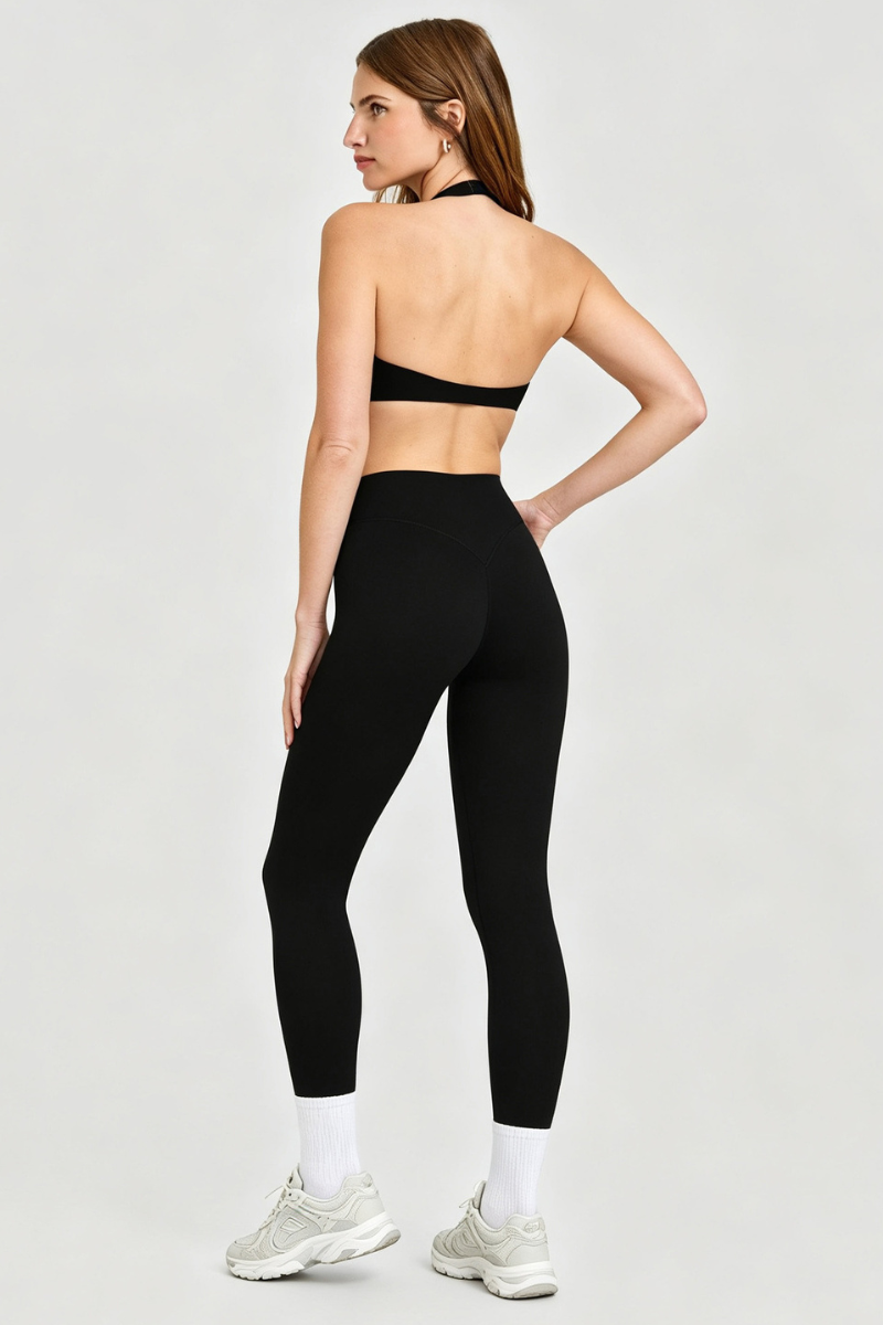 Women's Halter Backless Bra and High Waist Leggings Sets