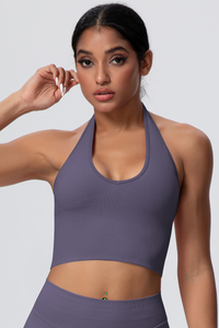 Women's Seamless Halter Backless Sports Tank Top