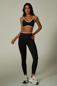 Women's Seamless Set:V-neck Bra And High Waist Leggings