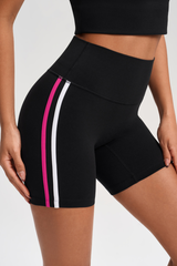 Women's Color-Block Stripe Yoga Shorts