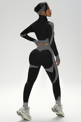 Women's Athletic Stand-Up Collar Seamless 2 Piece Set