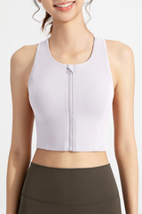 Women's Front Zipper High Impact Naked Feel Sports Bra