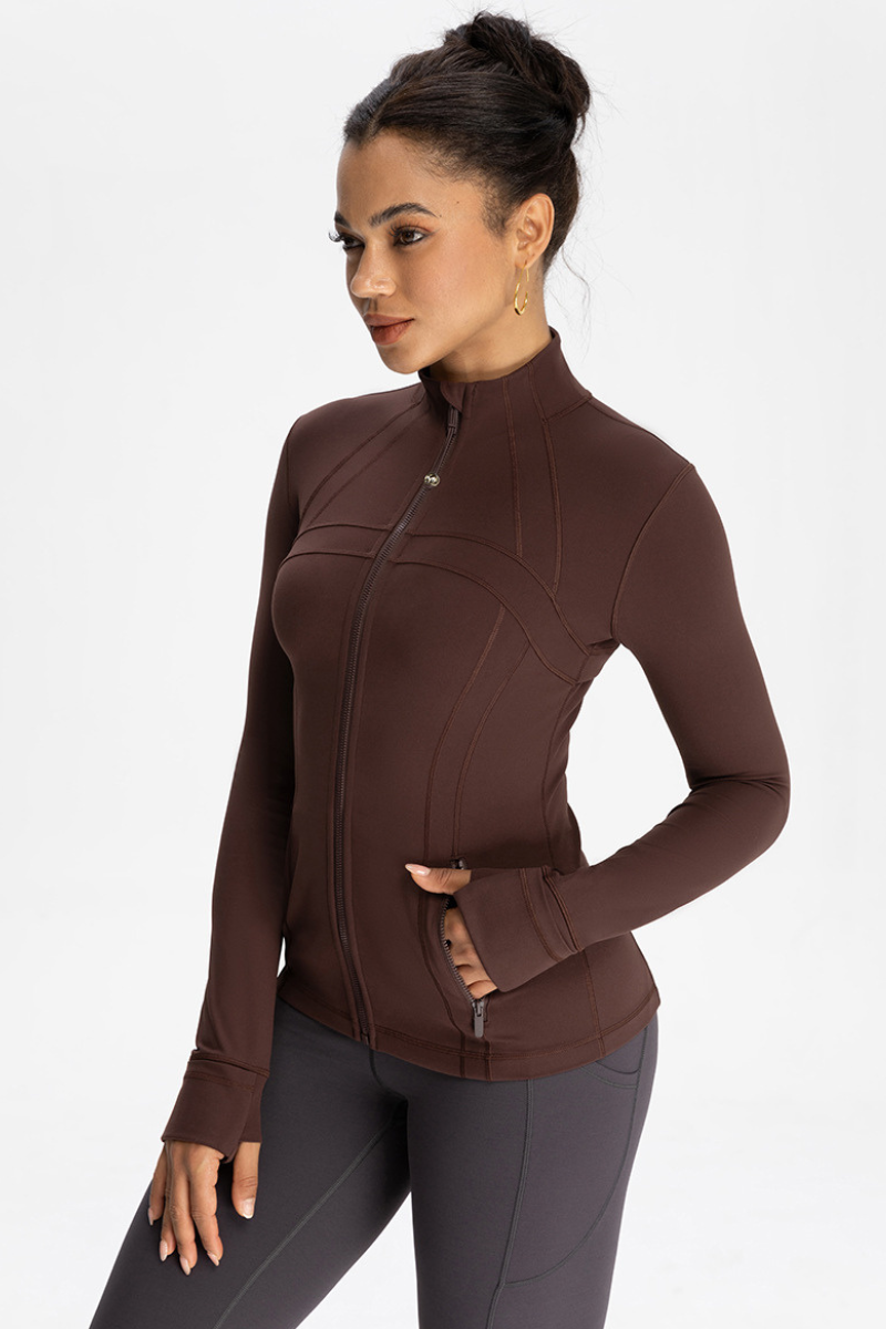 Slim-fit, stand-up collar sports jacket