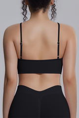 Women's Seamless Knit Solid Color Triangle Cup Sports Bra