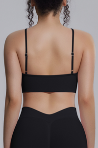 Women's Seamless Knit Solid Color Triangle Cup Sports Bra