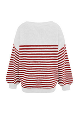 Women's Striped Color Block Oversized Knit Sweater