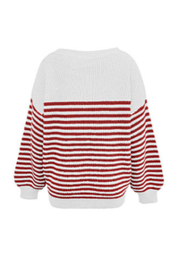 Women's Striped Color Block Oversized Knit Sweater