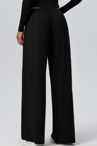 Women's Drawstring High Waist Drape Wide Leg Casual Pants
