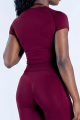 Women’s Seamless Crew Neck High Stretch Yoga Athletic Tee