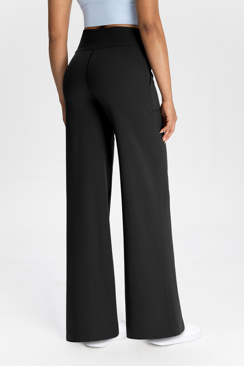 Slouchy drawstring athletic straight-leg pants