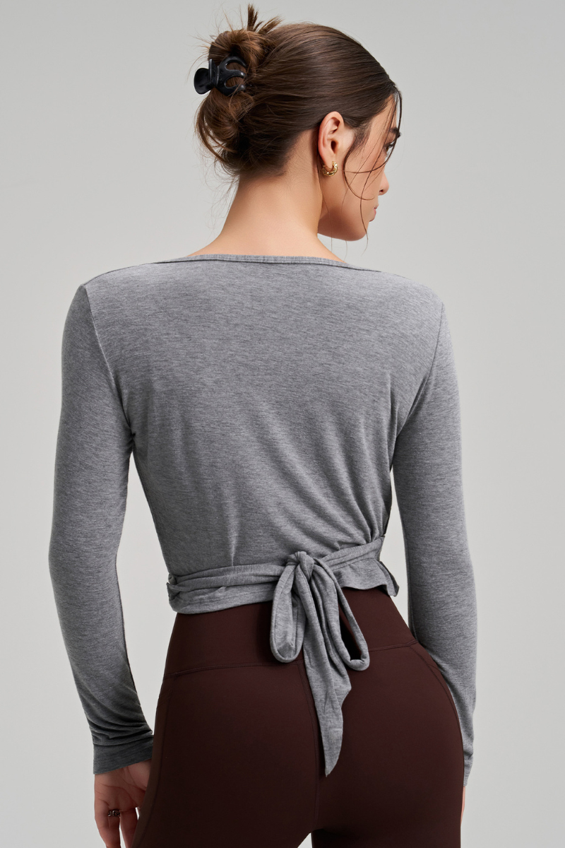 Women's Athletic One-piece Strap Long Sleeves Yoga Top