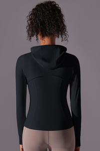 Women's Spring Slim-fit Hooded Quick-Dry Yoga Sports Jacket