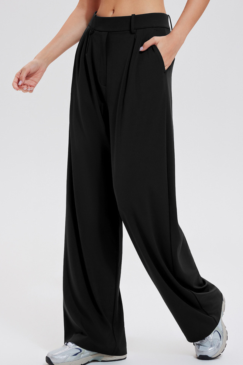 Casual suit with wide-leg pants