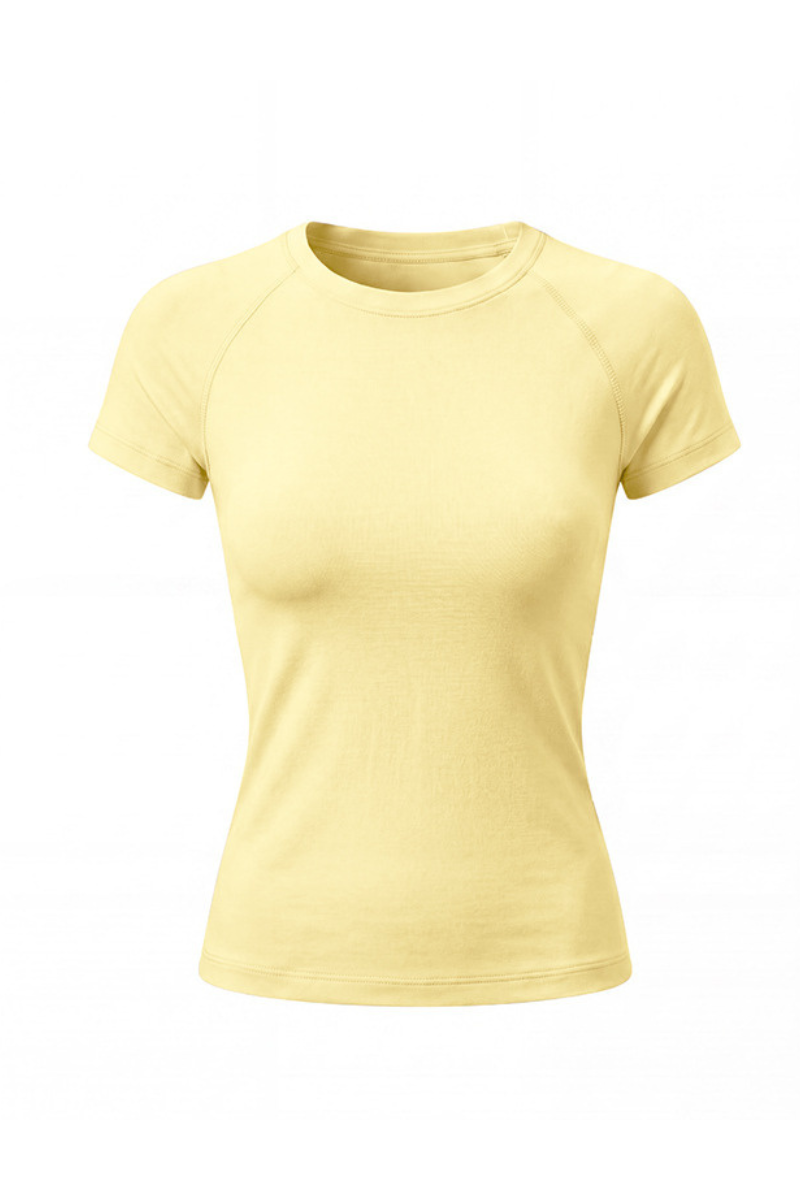Women's Summer Round-Neck Slim Fit Athletic T-shirt