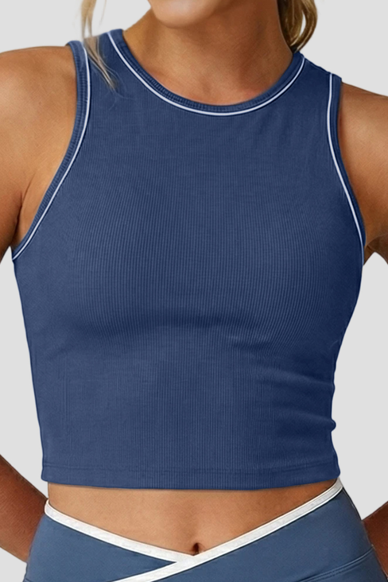 Women's Athletic Color Block Removable Pad Tank Top