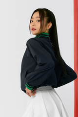 Women's Fall Color Block Tennis Sport Quarter Zip Sweatshirt