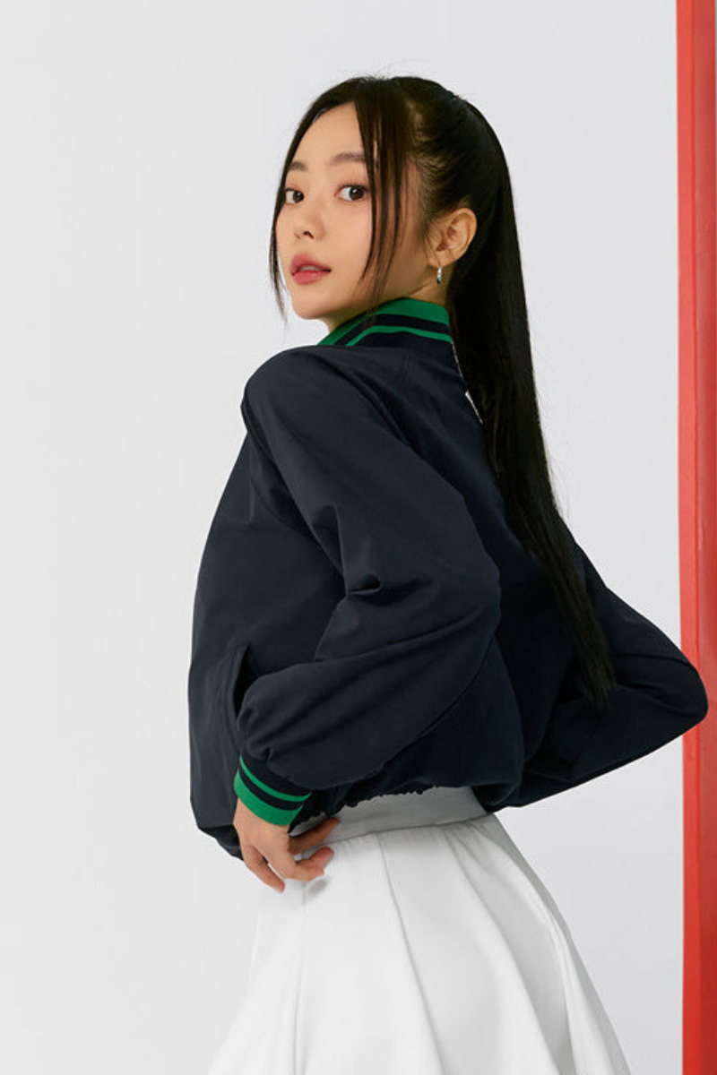 Women's Fall Color Block Tennis Sport Quarter Zip Sweatshirt
