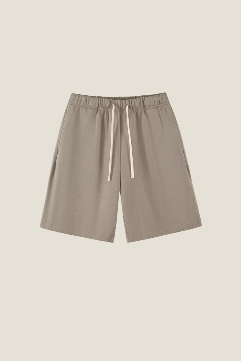 Unisex 380G Cotton Sweat Shorts - Solid Straight Drawstring Joggers