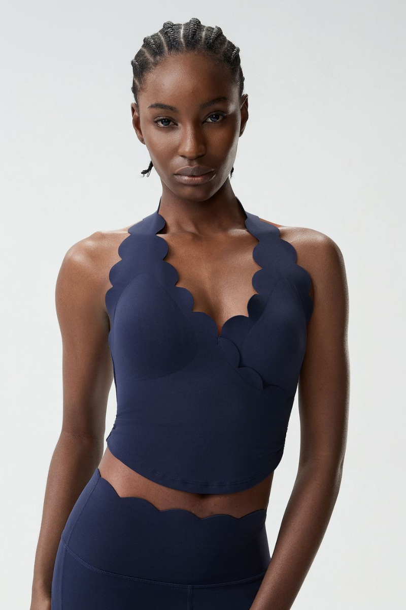 Women's Petal Halter Neck Athletic Tank Top