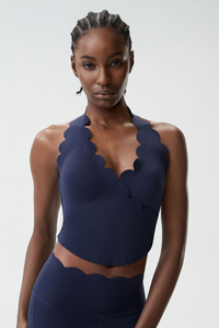 Women's Petal Halter Neck Athletic Tank Top