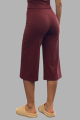 Women's High-Waist Wide-Leg Sports Yoga Cropped Pants