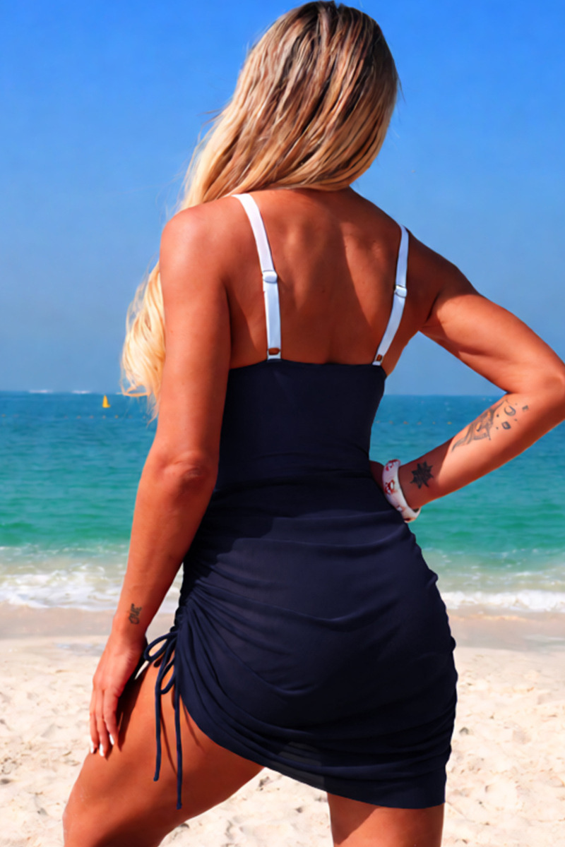 Women's Sweet Vaction Gradient Pleated Side Tie Bikini