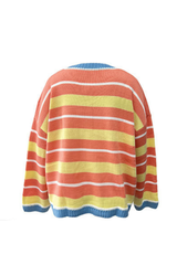 Women's Loungewear Sweet Striped Color Block Knit Sweater