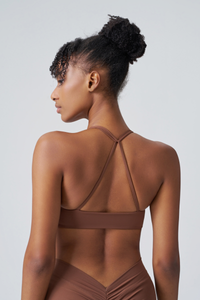 Women’s Twist-Front Spaghetti-Strap Sports Bra