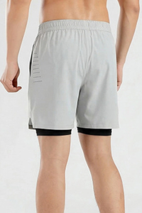 Men's 2-in-1 Athletic Breathable  Shorts with Inner Liner