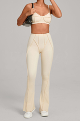 Women's Patchwork Set:Bra And Flare Pants