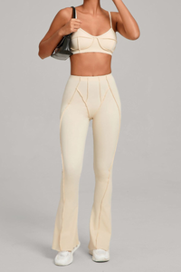 Women's Patchwork Set:Bra And Flare Pants