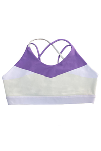 Kids color blended cross back straps sports tank top.