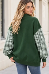 Women's Fall Christmas Letter Embroidery Mockneck Sweatshirt