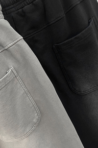 Rustic-style straight-leg long pants