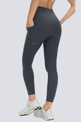 Women's Wide Waist Side Pocket 9/10 Length Leggings