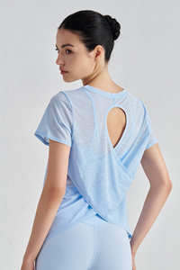 Women's Cut Out Lightweight Breathable Sports Yoga T-shirt